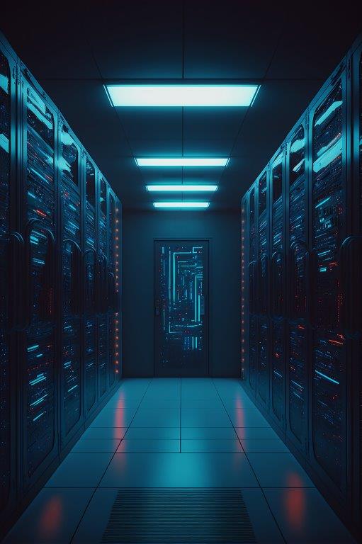 illustration of a datacenter row.