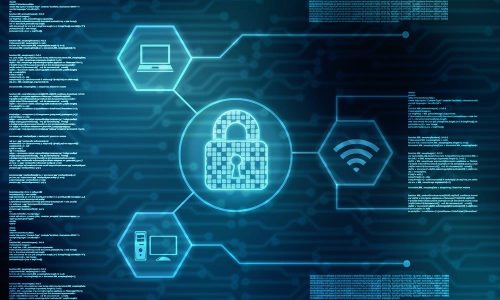 shutterstock_313501256 illustration with a pixelated lock and code